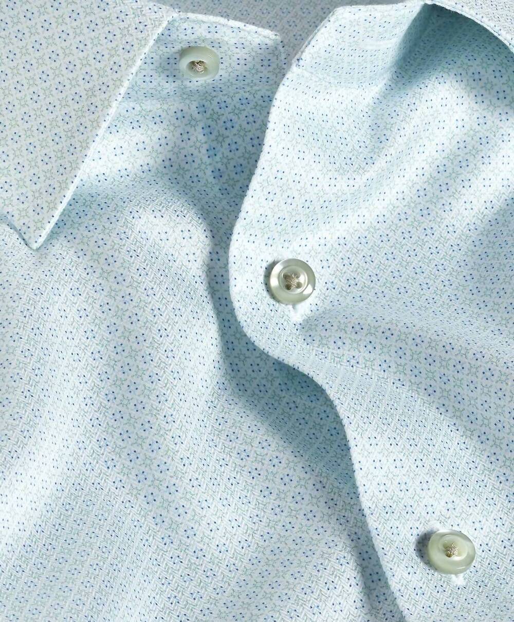 NEW DAVID DONAHUE men's trim fit dress in white/ pistachio